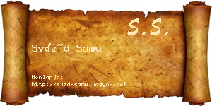 Svéd Samu névjegykártya